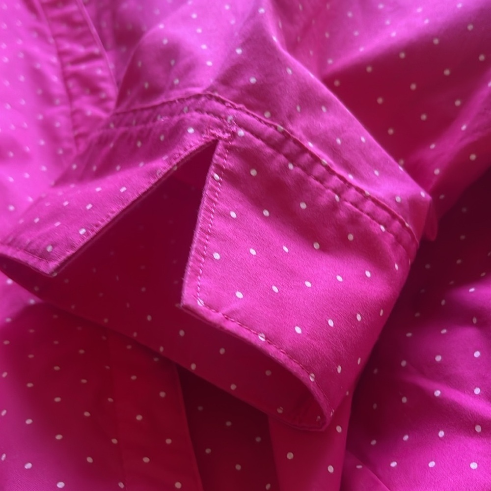 Riders by Lee - pink & white polka dot button up shirt - size 3X - Picture 5 of 5